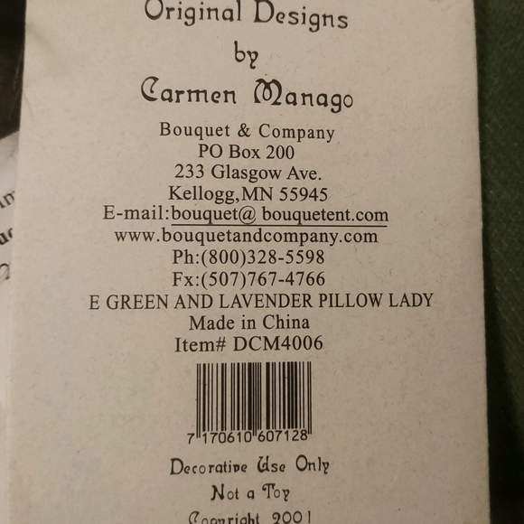 Carmen Manago E.Green and Lavender Handmade  Pillow Lady Swan Feather Trim - Picture 4 of 7